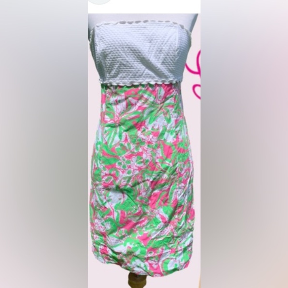 Lilly Pulitzer Franco Colorful Strapless Dress EXCELLENT